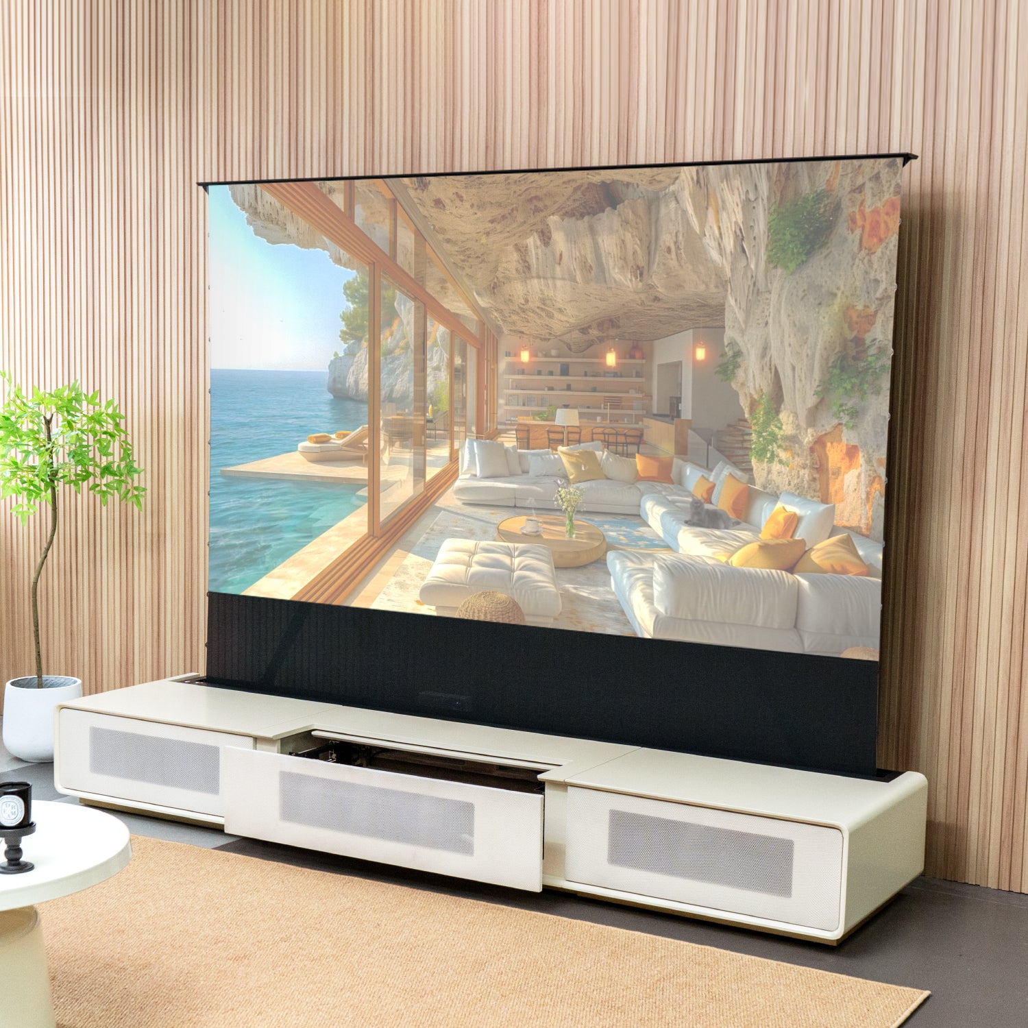 Shore ROLATV Rollable Laser Matte TV Cabinet（customize，Please contact us）