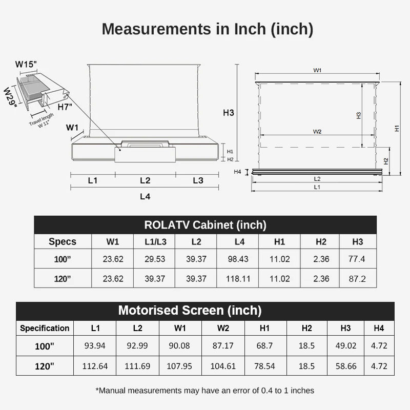 ROLATV ROLATV Rollable Laser TV Cabinet Bundle (pré-assemblé)